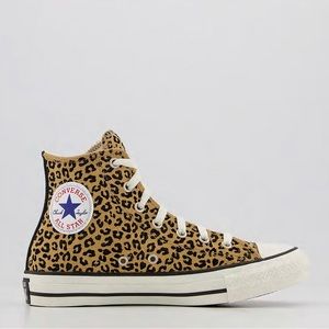 Leopard high top converse
